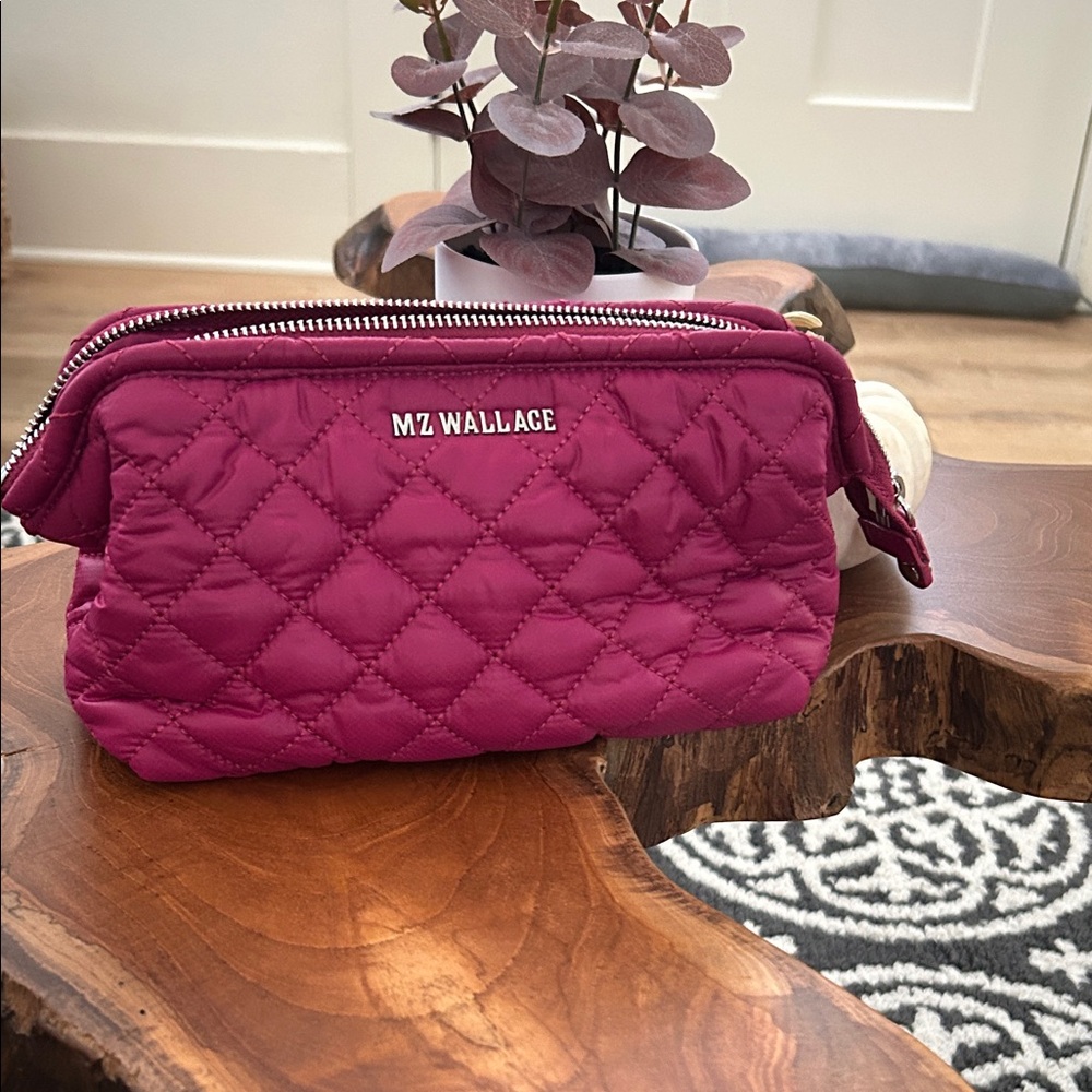 MZ Wallace Fuchsia Quilted Cosmetic Bag